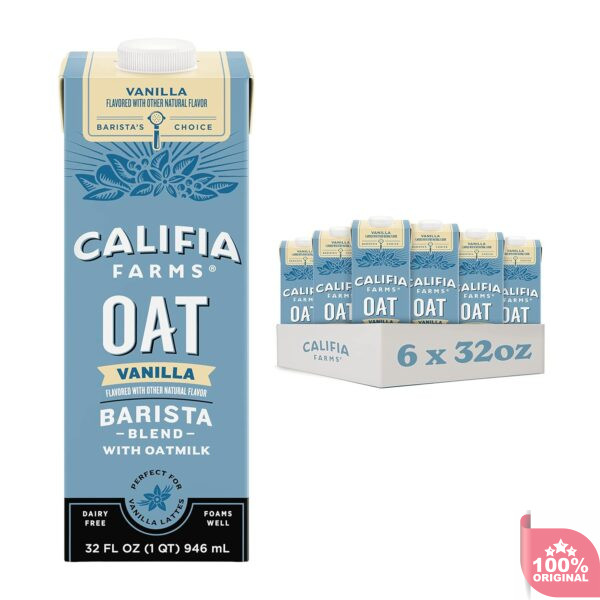 Califia Farms – Vanilla Oat Barista Blend Oat Milk 946ml (Pack of 6)