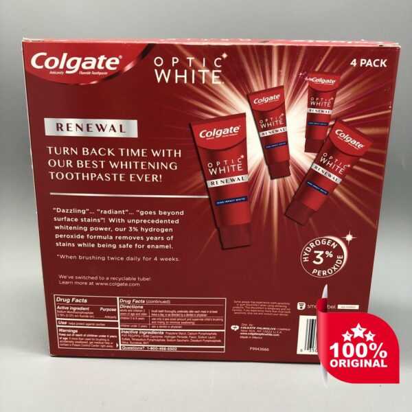 Colgate Optic Renewal Teeth Whitening Toothpaste- 4.1 ounce (4 Pack) - Image 3