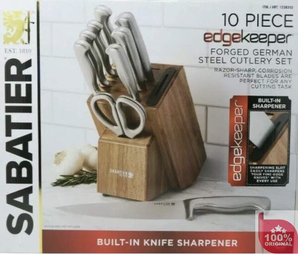 Sabatier Self-Sharpening Edgekeeper 10 Piece Forged German Steel Knife Set